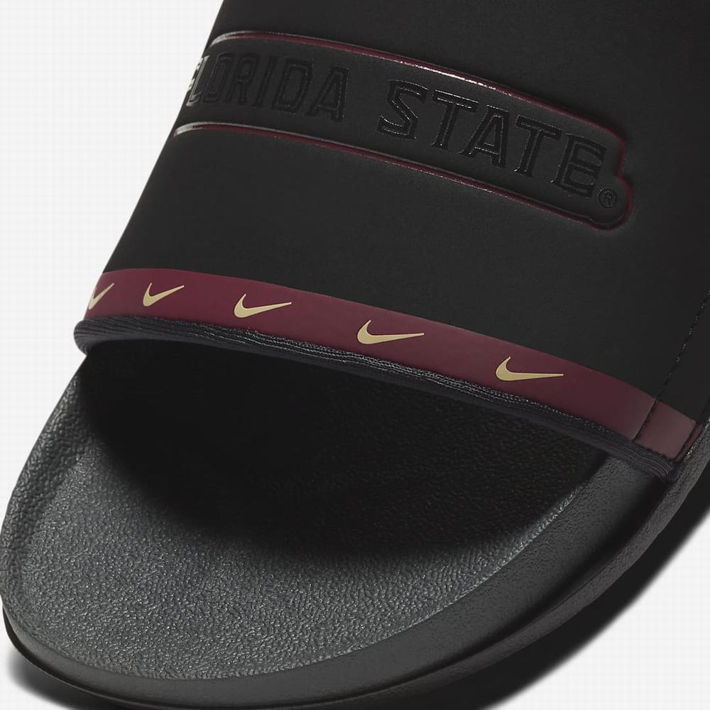 Slapky Nike Offcourt (Florida State) Panske Čierne Bordove Zlate Tmavo Siva | SK513872