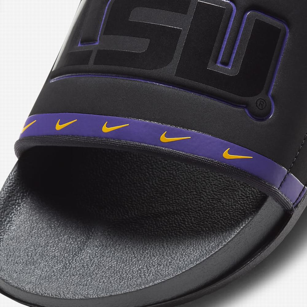 Slapky Nike Offcourt (LSU) Panske Čierne Nachový Zlate Tmavo Siva | SK508796