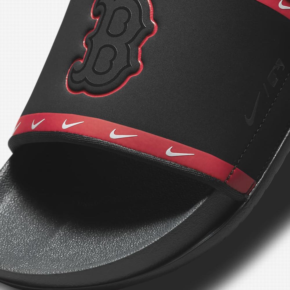 Slapky Nike Offcourt (MLB Boston Red Sox) Panske Čierne Červené Biele Tmavo Siva | SK635028