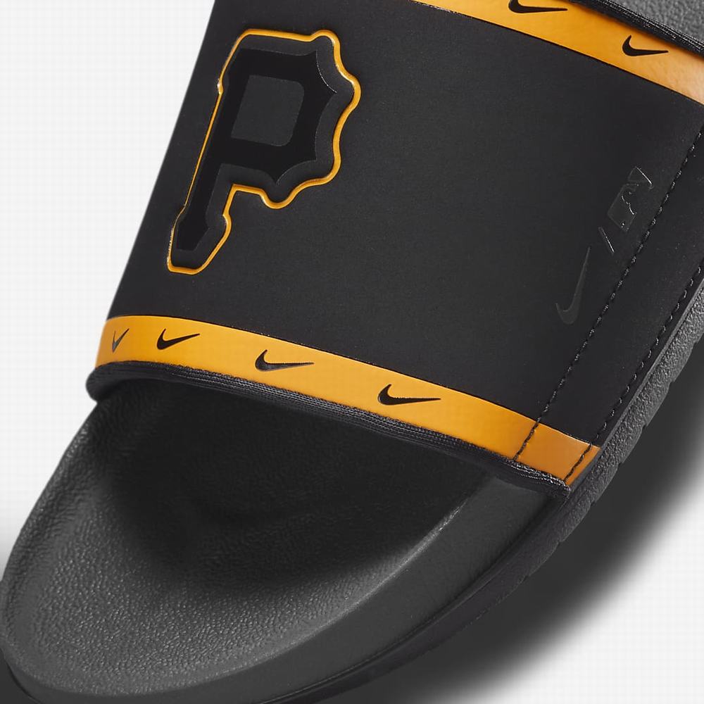 Slapky Nike Offcourt (MLB Pittsburgh Pirates) Panske Čierne Oranžové Čierne Tmavo Siva | SK086279