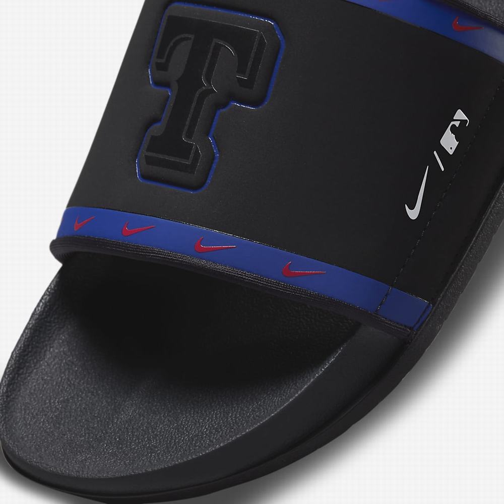 Slapky Nike Offcourt (MLB Texas Rangers) Panske Čierne Kráľovská Modrá Červené Tmavo Siva | SK732850