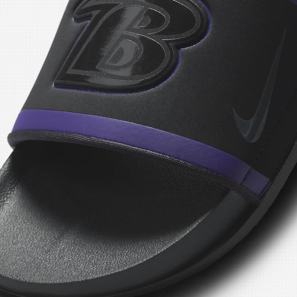 Slapky Nike Offcourt (NFL Baltimore Ravens) Panske Čierne Nachový Tmavo Siva | SK431097