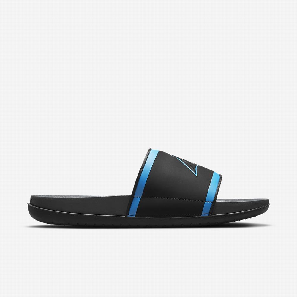 Slapky Nike Offcourt (NFL Carolina Panthers) Panske Čierne Modre Biele Tmavo Siva | SK528961