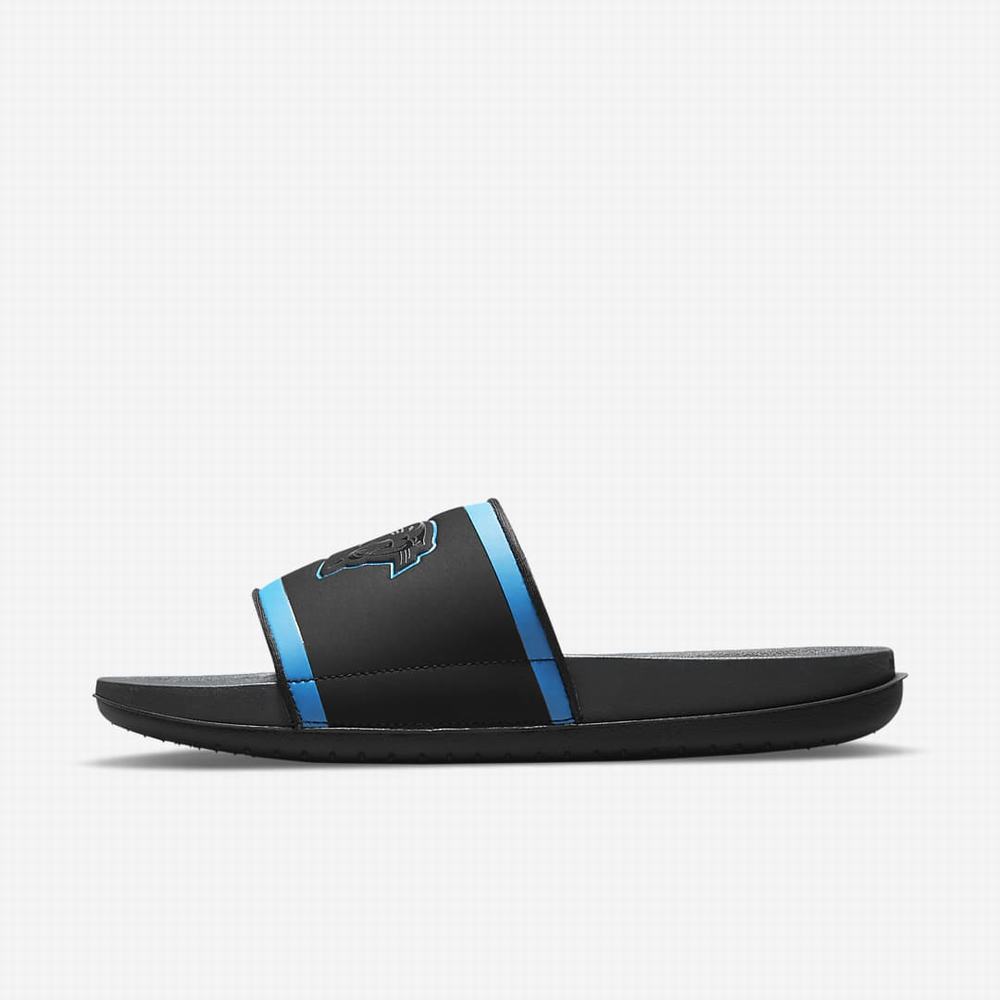 Slapky Nike Offcourt (NFL Carolina Panthers) Panske Čierne Modre Biele Tmavo Siva | SK528961