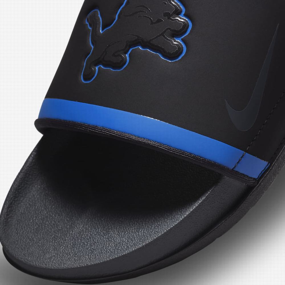 Slapky Nike Offcourt (NFL Detroit Lions) Panske Čierne Modre Siva Tmavo Siva | SK685490