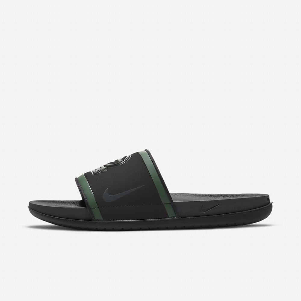 Slapky Nike Offcourt (NFL Green Bay Packers) Panske Čierne Zlate Tmavo Siva | SK861093