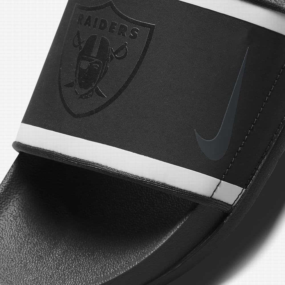 Slapky Nike Offcourt (NFL Las Vegas Raiders) Panske Čierne Strieborne Čierne Tmavo Siva | SK690437