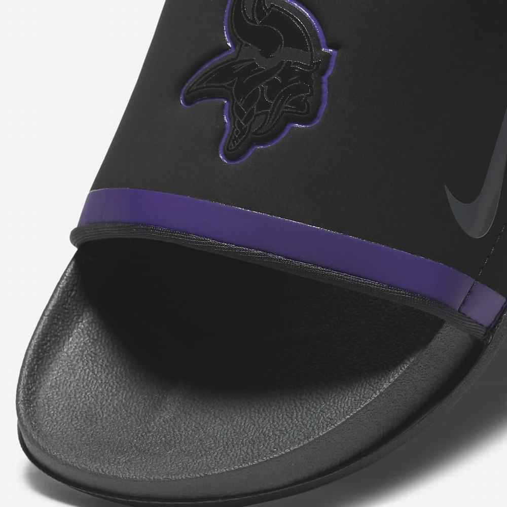 Slapky Nike Offcourt (NFL Minnesota Vikings) Panske Čierne Nachový Zlate Tmavo Siva | SK309264