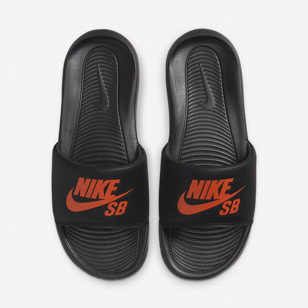 Slapky Nike Victori One Panske Čierne Oranžové | SK182473