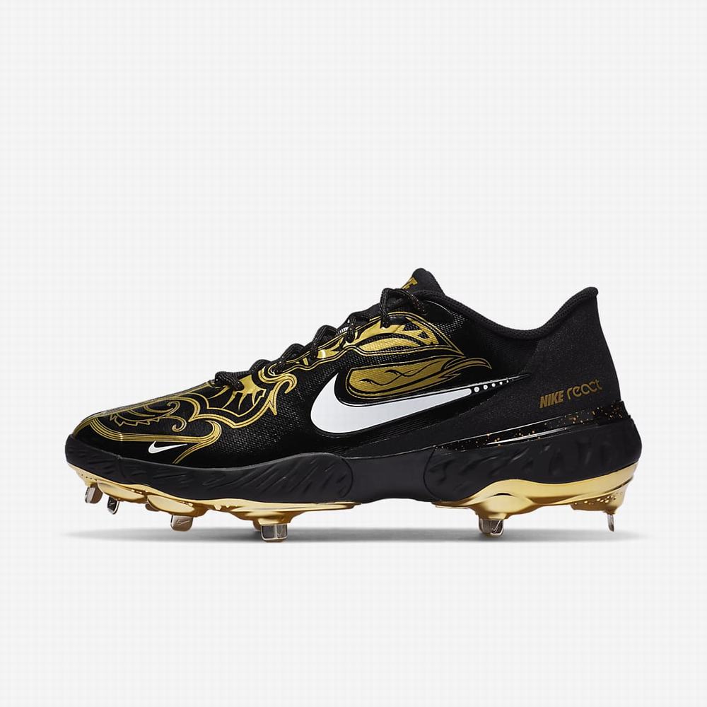 Softball Obuv Nike Alpha Huarache Elite 3 Low Premium Damske Čierne Metal Zlate Biele | SK026845