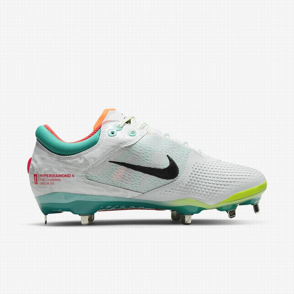 Softball Obuv Nike Hyperdiamond 4 Elite Damske Biele Zelene Čierne | SK284395