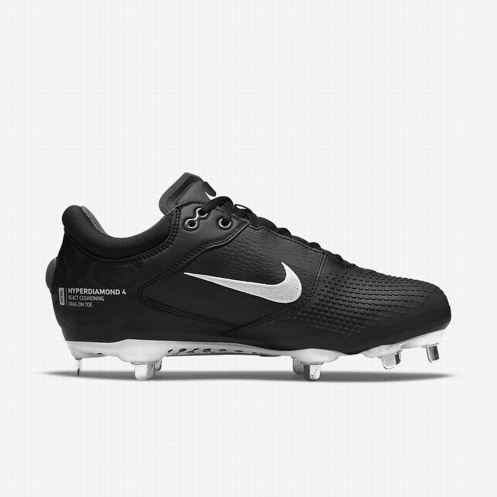 Softball Obuv Nike Hyperdiamond 4 Elite Damske Čierne Tmavo Siva Biele | SK928063