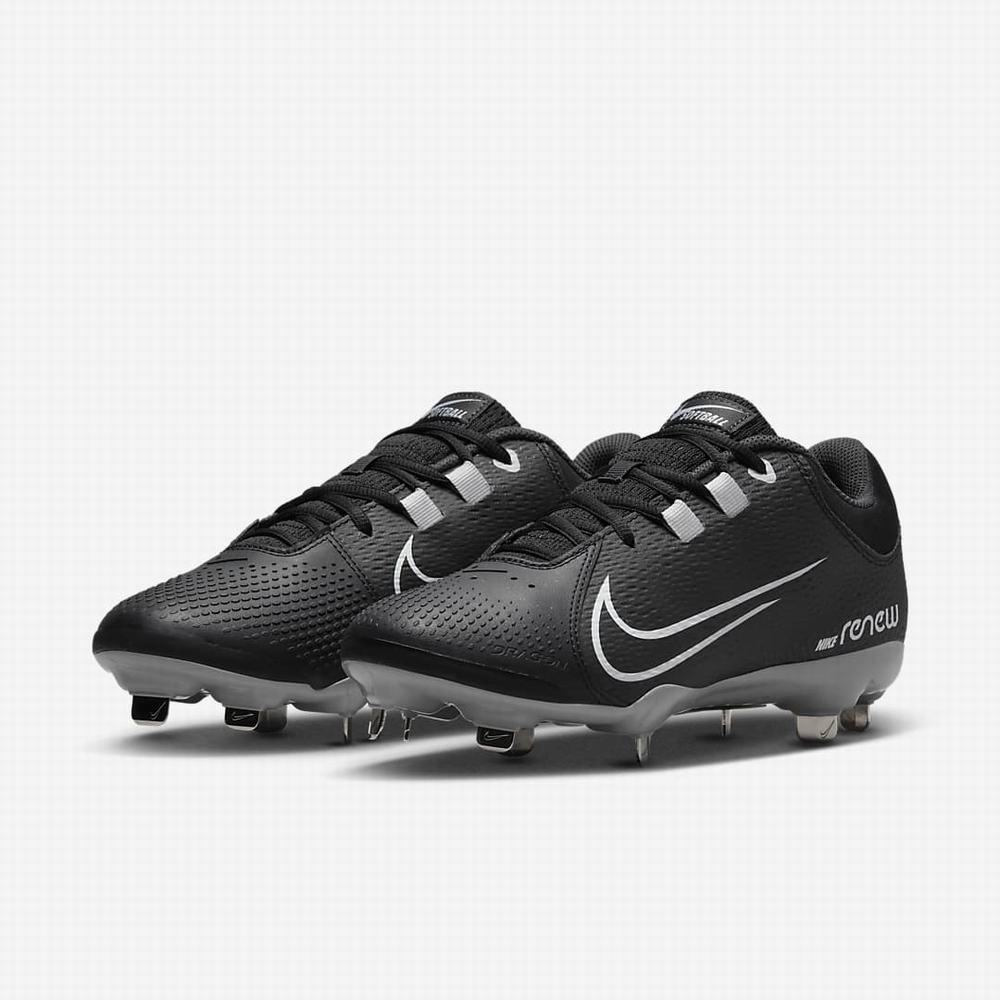 Softball Obuv Nike Hyperdiamond 4 Pro Damske Čierne Tmavo Siva Siva Biele | SK189736