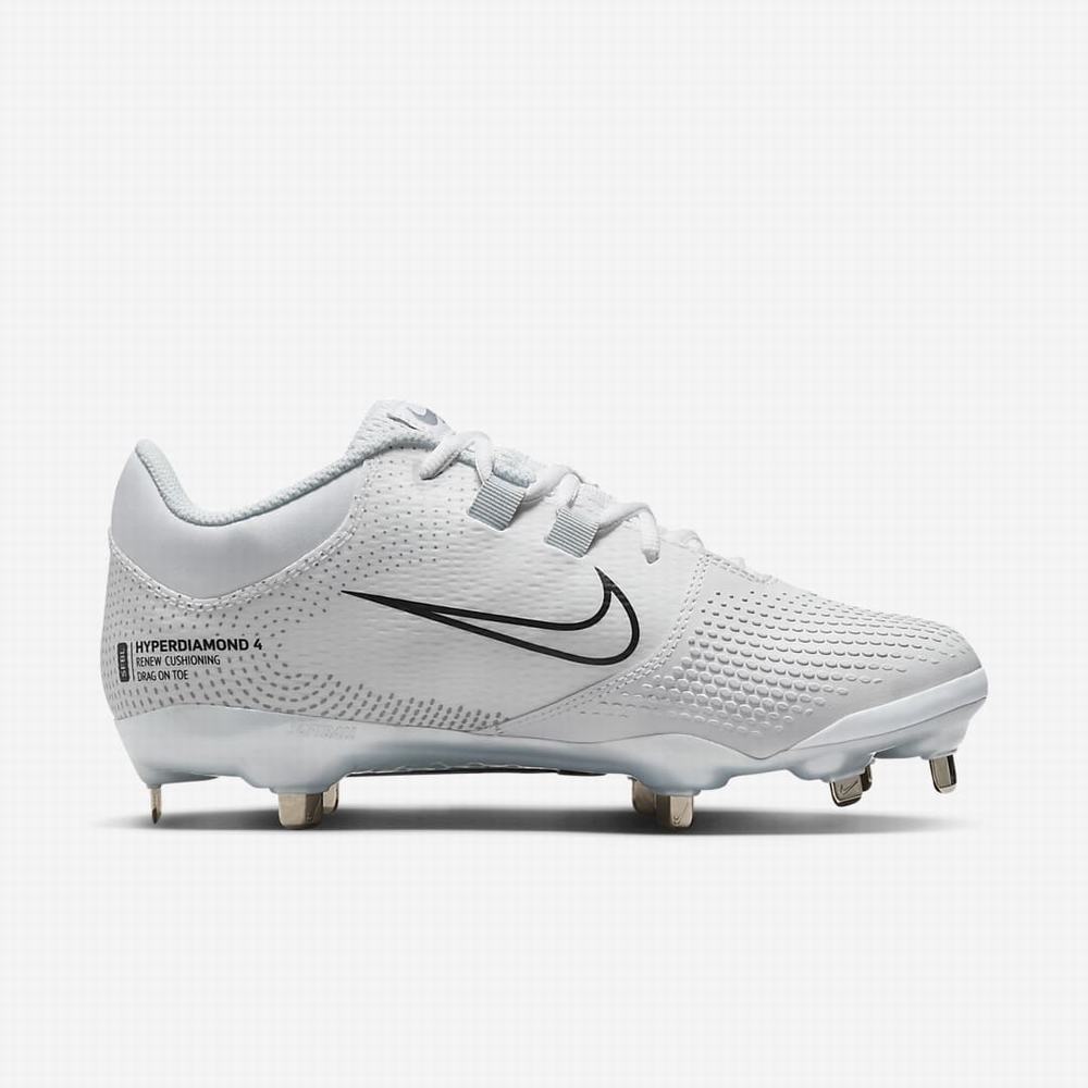 Softball Obuv Nike Hyperdiamond 4 Pro Damske Biele Platina Siva Čierne | SK381052