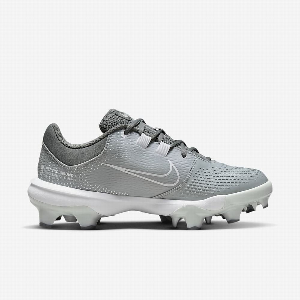 Softball Obuv Nike Hyperdiamond 4 Pro MCS Damske Siva Siva Platina Biele | SK964183