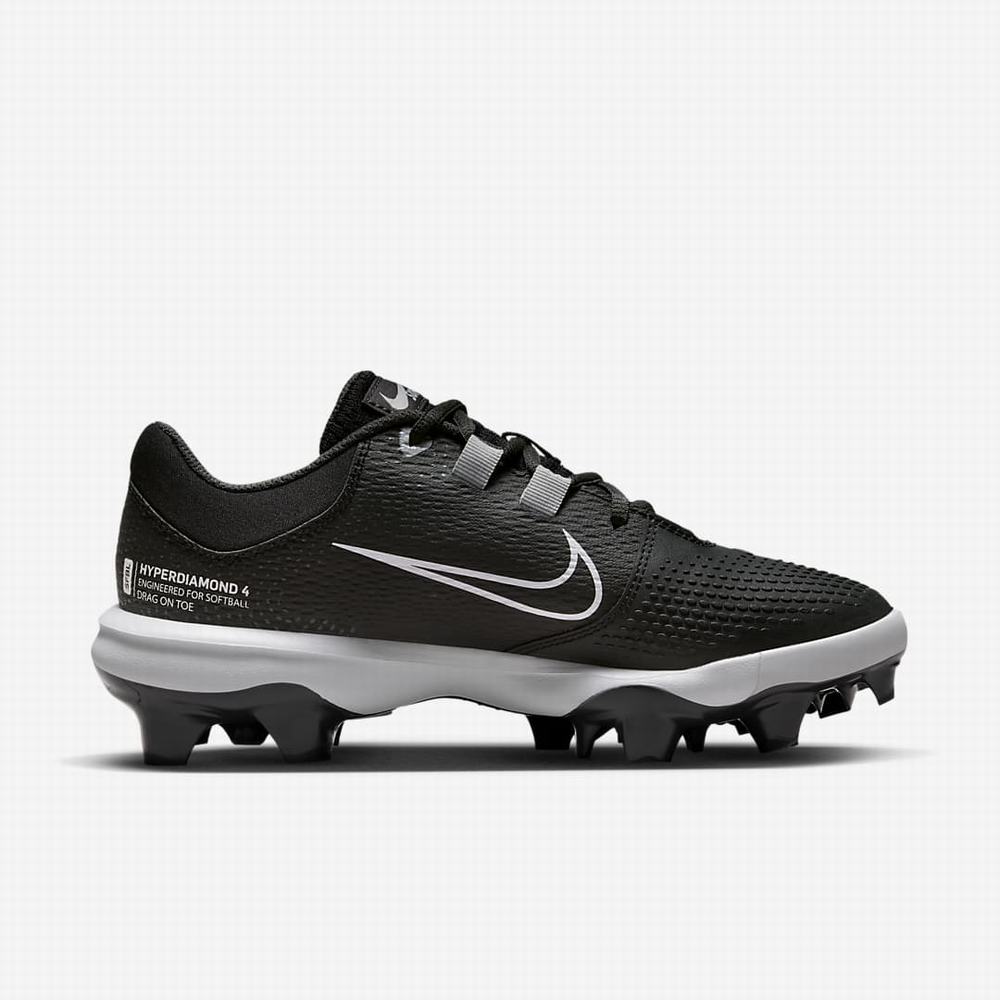 Softball Obuv Nike Hyperdiamond 4 Pro MCS Damske Čierne Tmavo Siva Siva Biele | SK970412