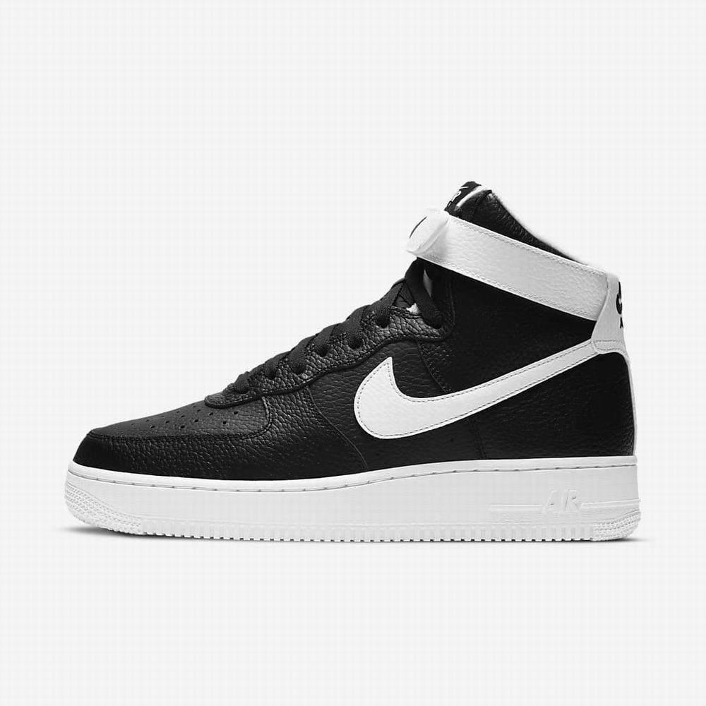 Tenisky Nike Air Force 1 \'07 High Panske Čierne Biele | SK176304