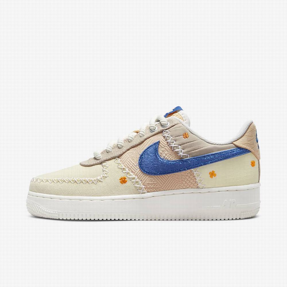 Tenisky Nike Air Force 1 \'07 Premium Damske Béžové Biele Čierne Tmavo Modre | SK856970