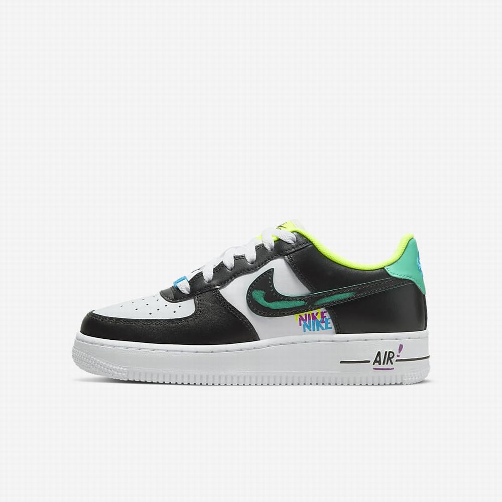 Tenisky Nike Air Force 1 LV8 Detske Biele Modre Čierne | SK682430