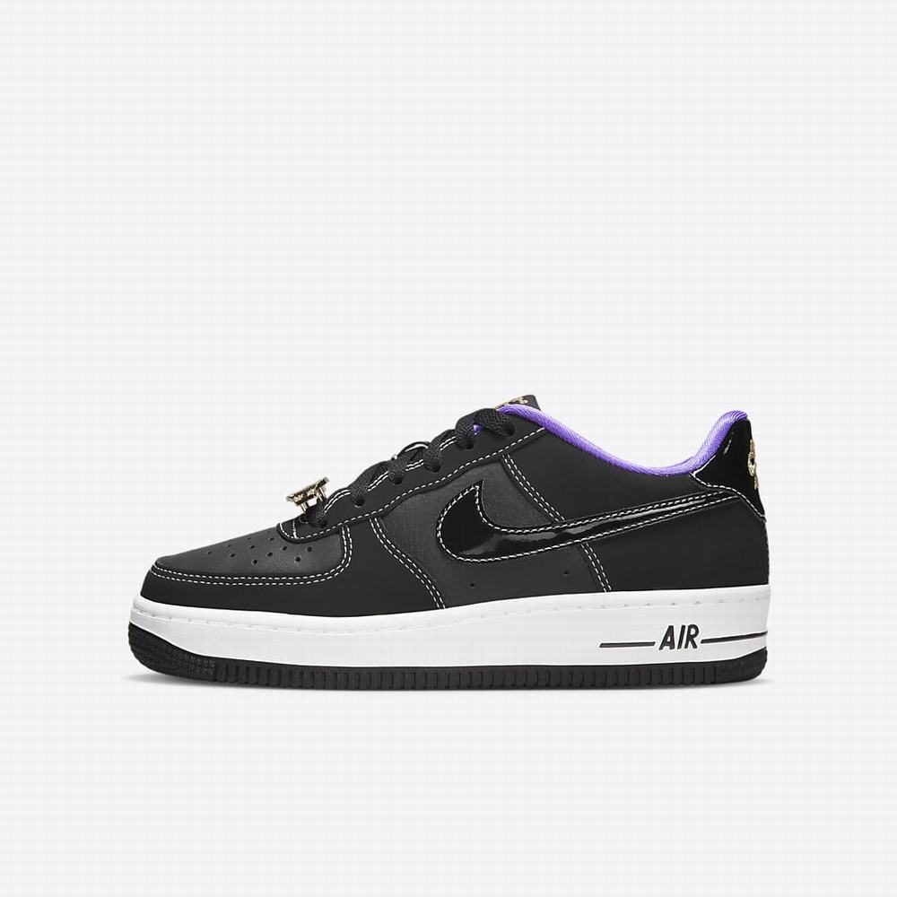 Tenisky Nike Air Force 1 LV8 Detske Čierne Siva Biele Čierne | SK261453