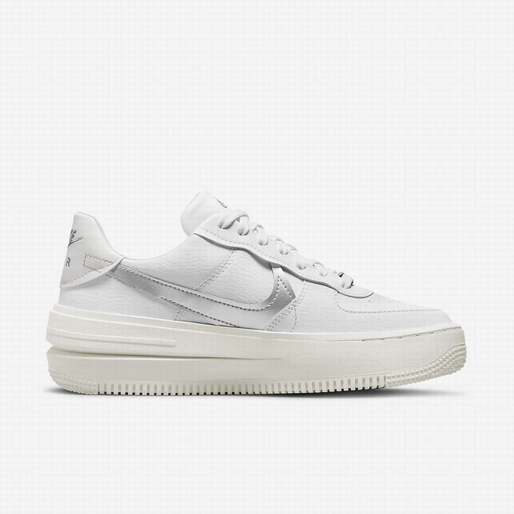 Tenisky Nike Air Force 1 PLT.AF.ORM Damske Biele Siva Metal Strieborne | SK541092