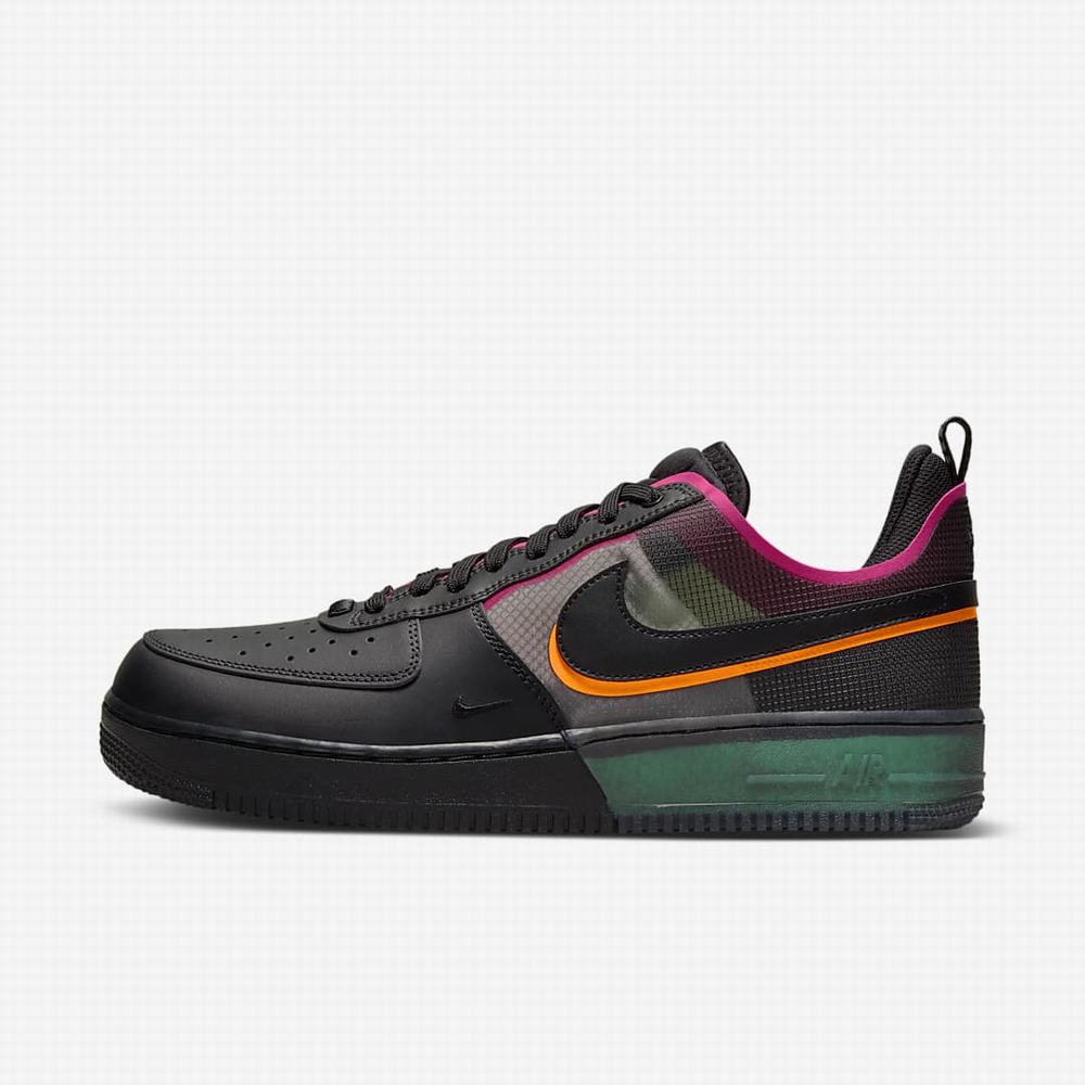 Tenisky Nike Air Force 1 React Panske Čierne Oranžové Ruzove Čierne | SK518263