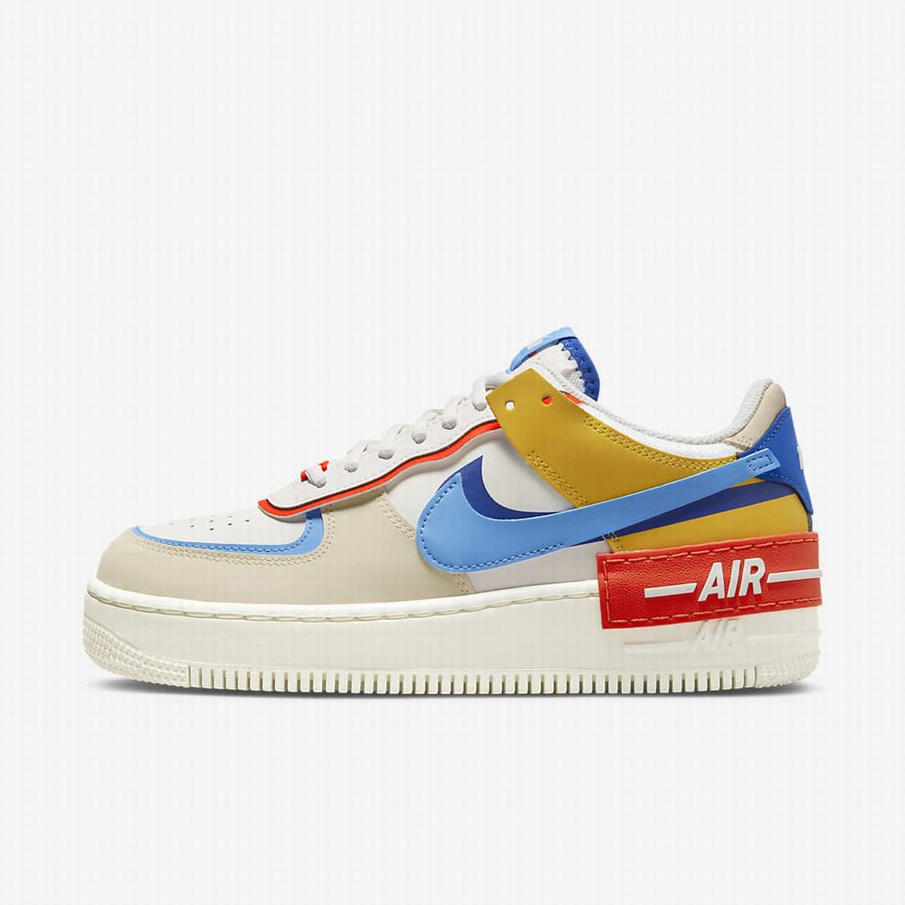 Tenisky Nike Air Force 1 Shadow Damske Béžové Kráľovská Modrá Oranžové Modre | SK350186