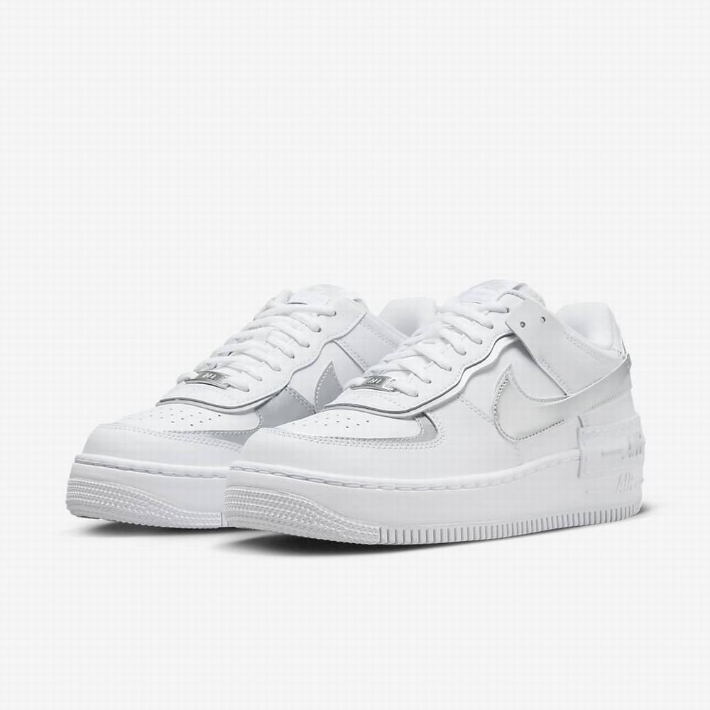 Tenisky Nike Air Force 1 Shadow Damske Biele Platina Čierne Modre Metal Strieborne | SK391820