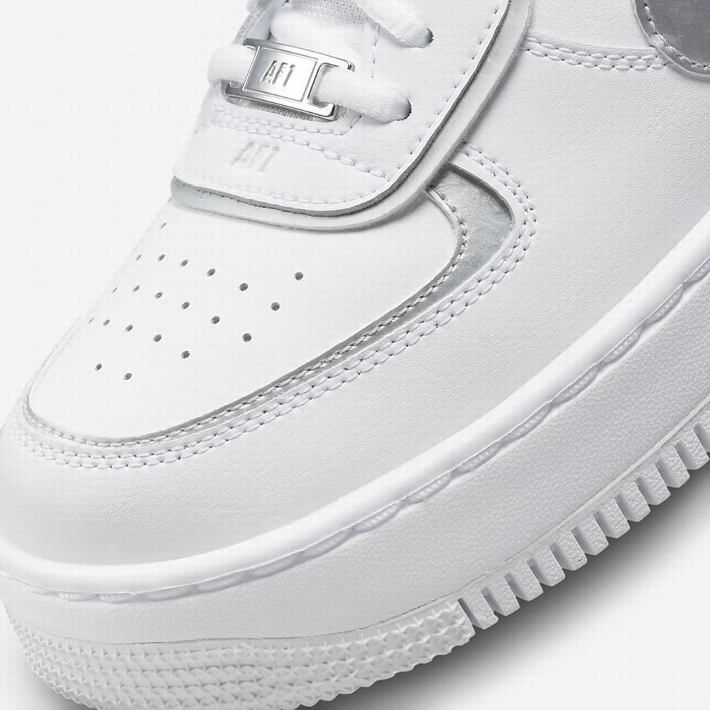 Tenisky Nike Air Force 1 Shadow Damske Biele Platina Čierne Modre Metal Strieborne | SK391820