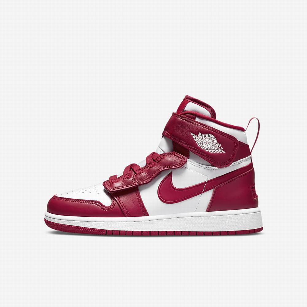 Tenisky Nike Air Jordan 1 Hi FlyEase Detske Červené Biele | SK769108