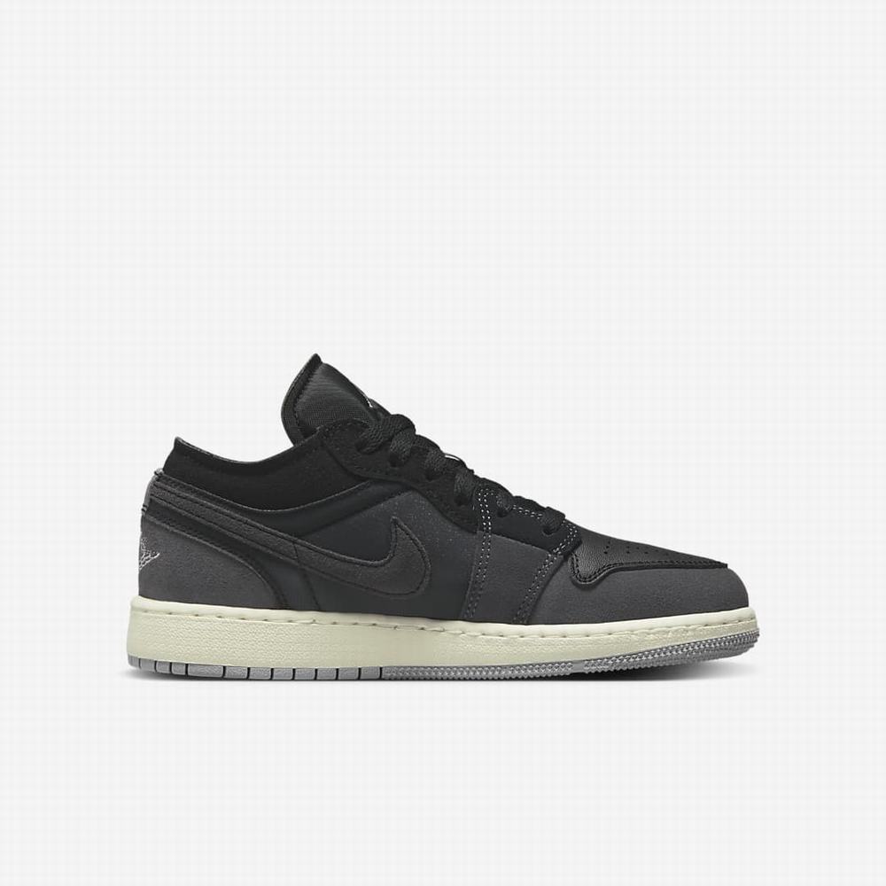 Tenisky Nike Air Jordan 1 Low SE Craft Detske Čierne Tmavo Siva Siva | SK570826