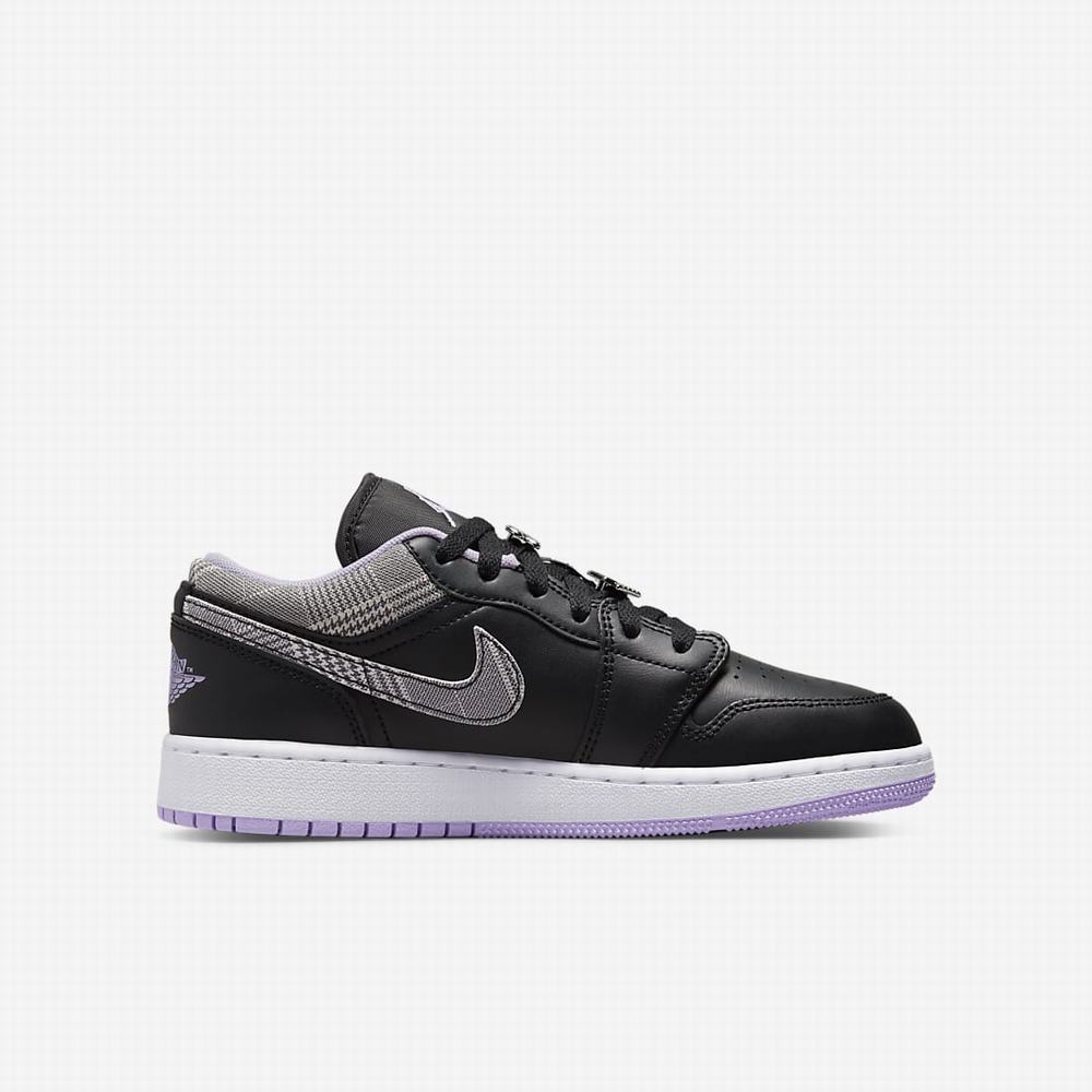 Tenisky Nike Air Jordan 1 Low SE Detske Čierne Metal Strieborne Biele | SK804351