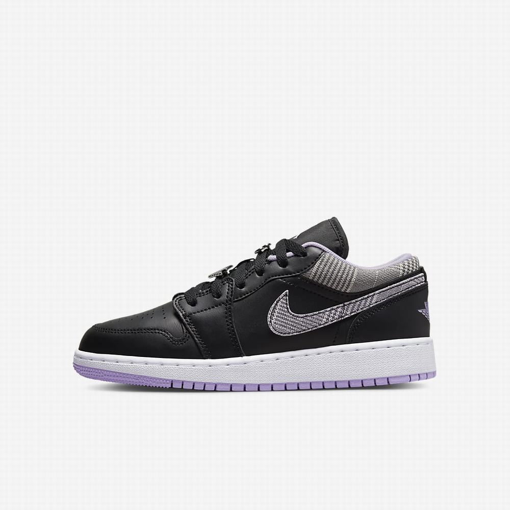 Tenisky Nike Air Jordan 1 Low SE Detske Čierne Metal Strieborne Biele | SK804351