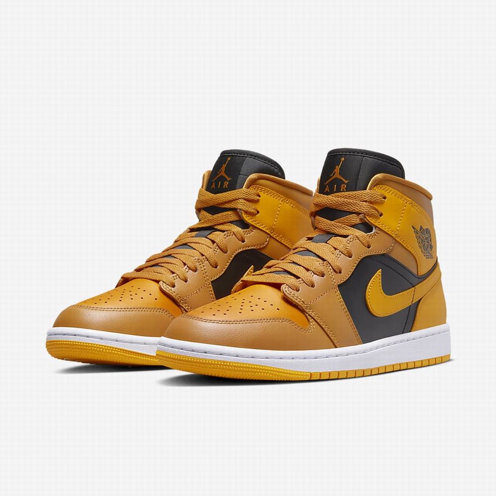 Tenisky Nike Air Jordan 1 Mid Damske Žlté Čierne Biele | SK759021