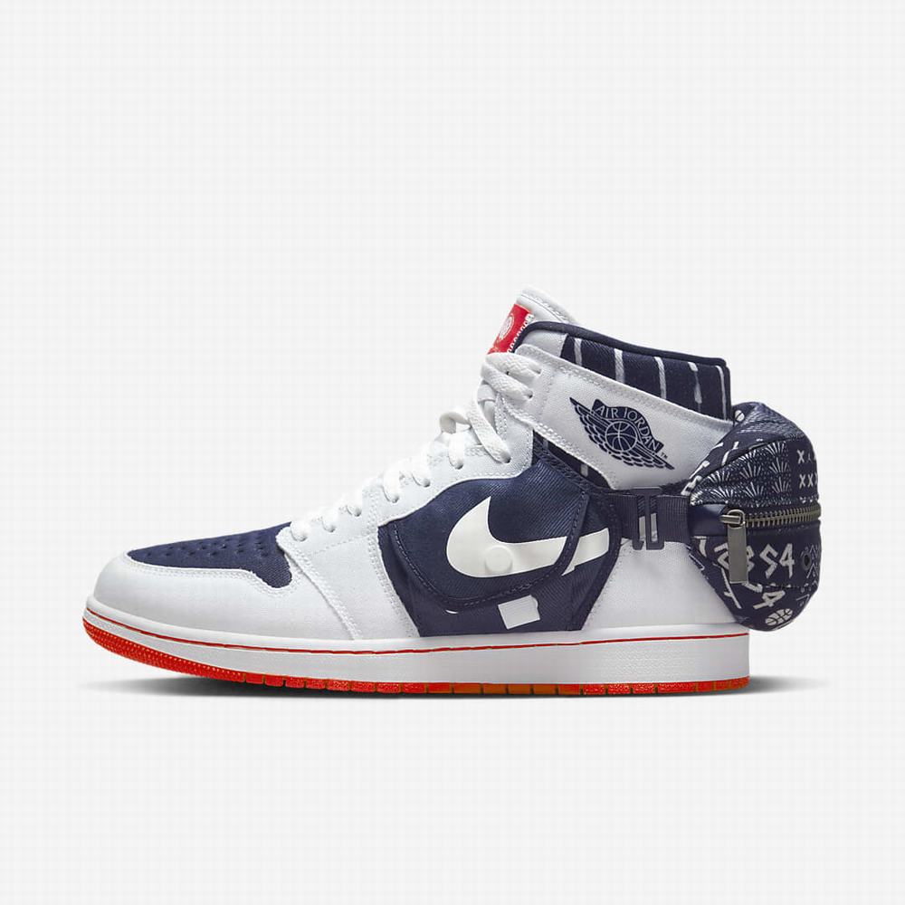 Tenisky Nike Air Jordan 1 Utility Q Panske Biele Indigo | SK137402