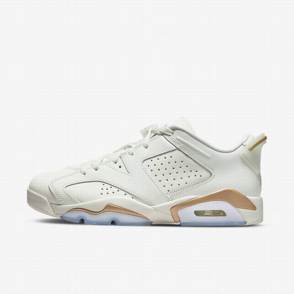 Tenisky Nike Air Jordan 6 Retro Low Panske Biele Metal Zlate | SK698205