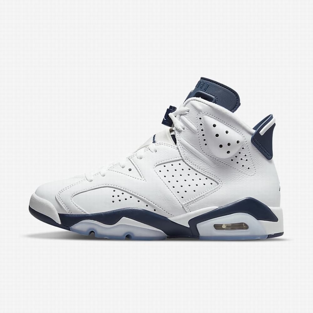 Tenisky Nike Air Jordan 6 Retro Panske Biele Námornícka Modrá | SK239671