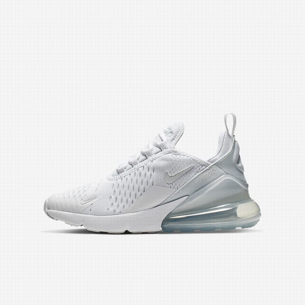 Tenisky Nike Air Max 270 Detske Biele Metal Strieborne Biele | SK504381