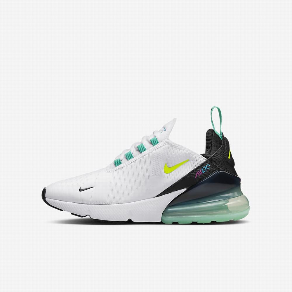 Tenisky Nike Air Max 270 Detske Biele Čierne Modre | SK342908