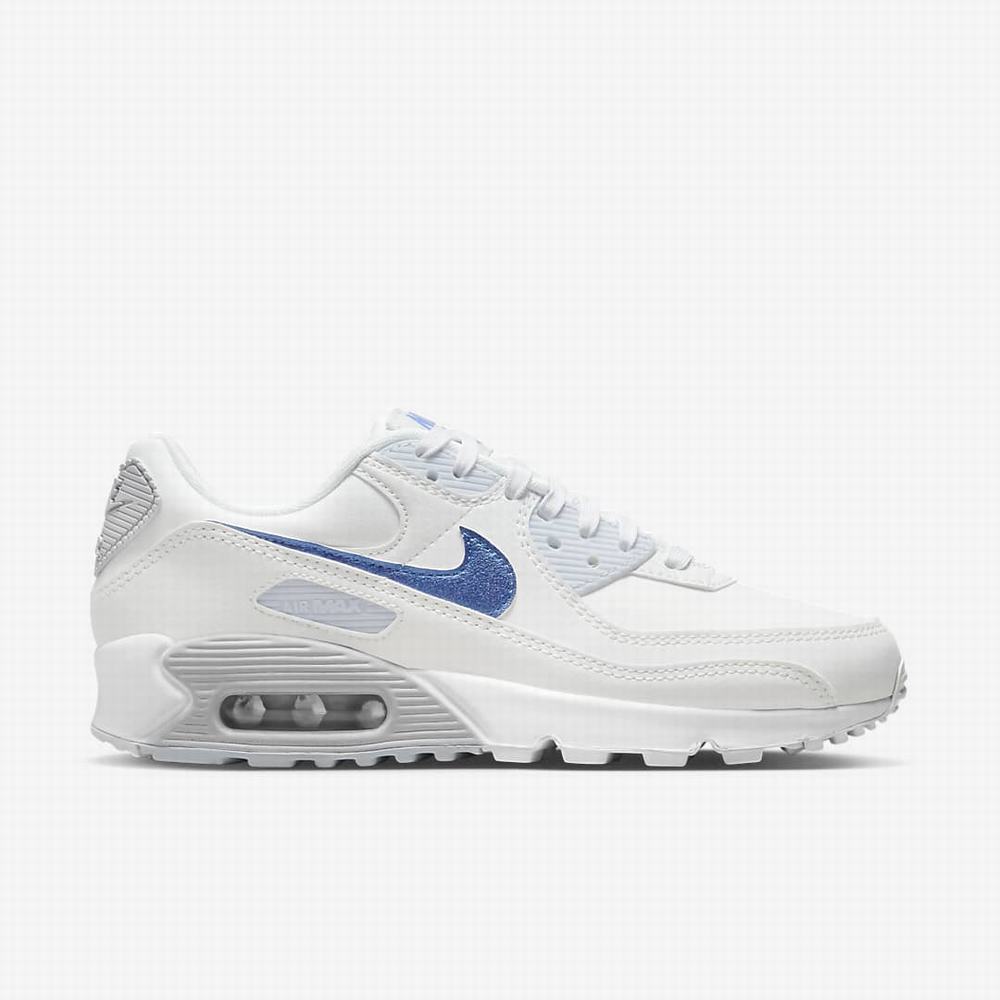 Tenisky Nike Air Max 90 Damske Biele Platina Modre | SK395742