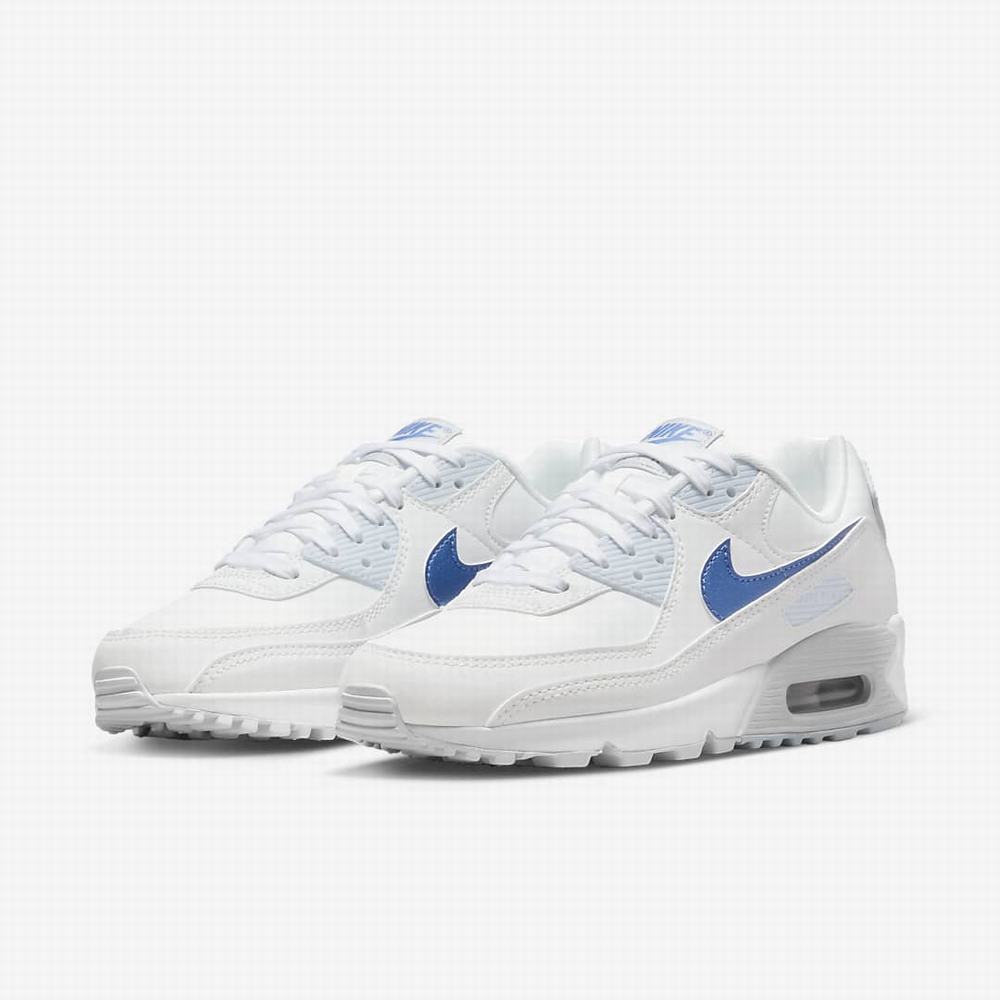 Tenisky Nike Air Max 90 Damske Biele Platina Modre | SK395742