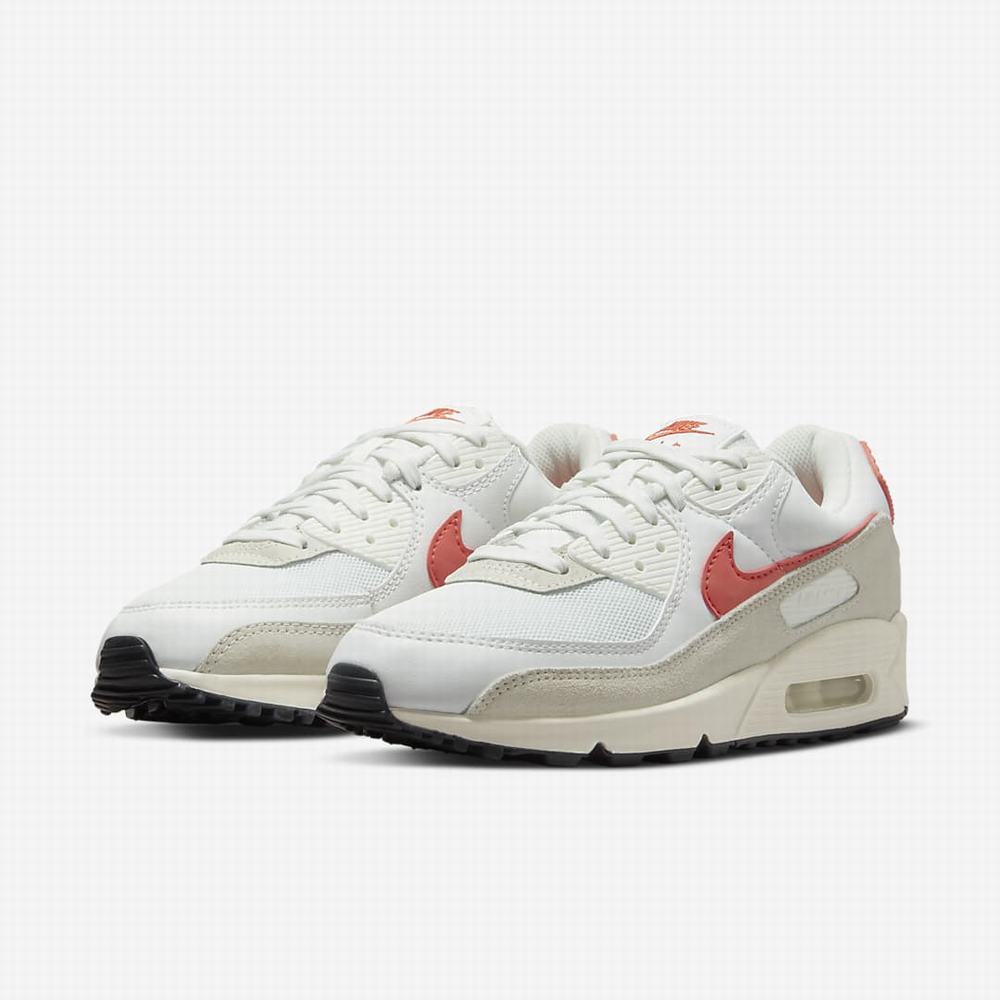 Tenisky Nike Air Max 90 Damske Biele Čierne Oranžové | SK738612