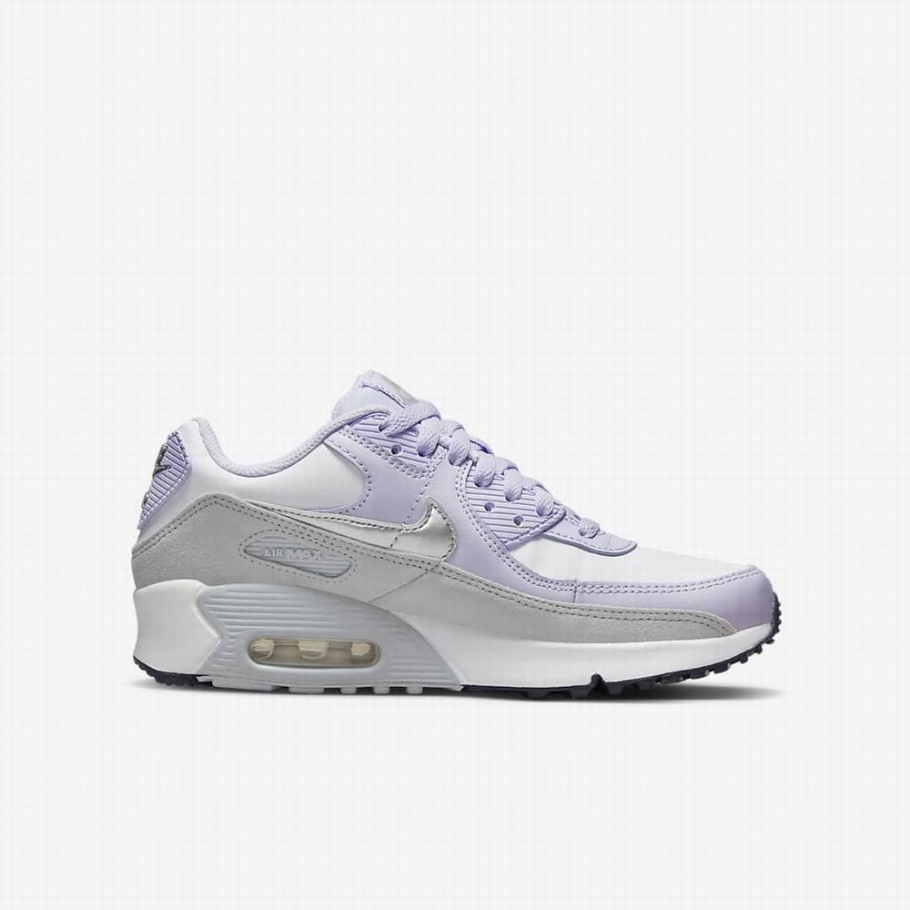 Tenisky Nike Air Max 90 LTR Detske Biele Nachový Platina Metal Strieborne | SK037891