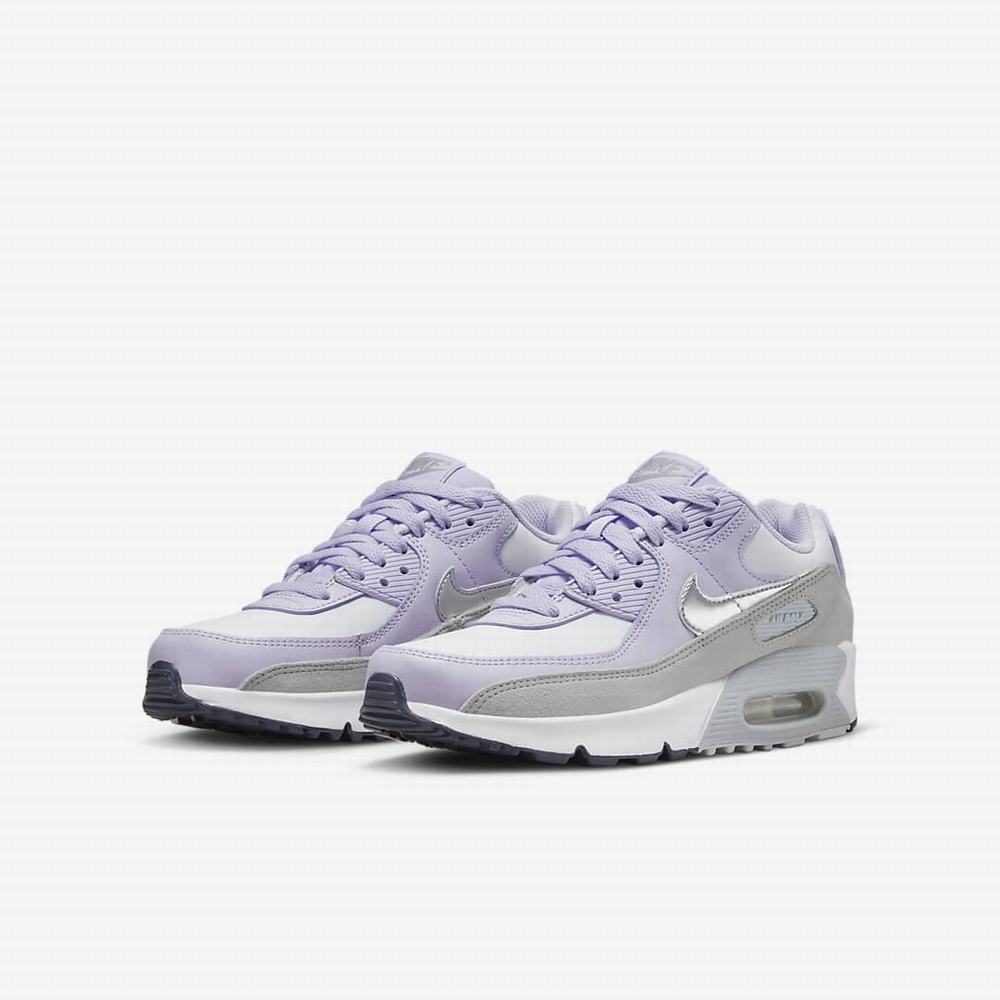 Tenisky Nike Air Max 90 LTR Detske Biele Nachový Platina Metal Strieborne | SK037891