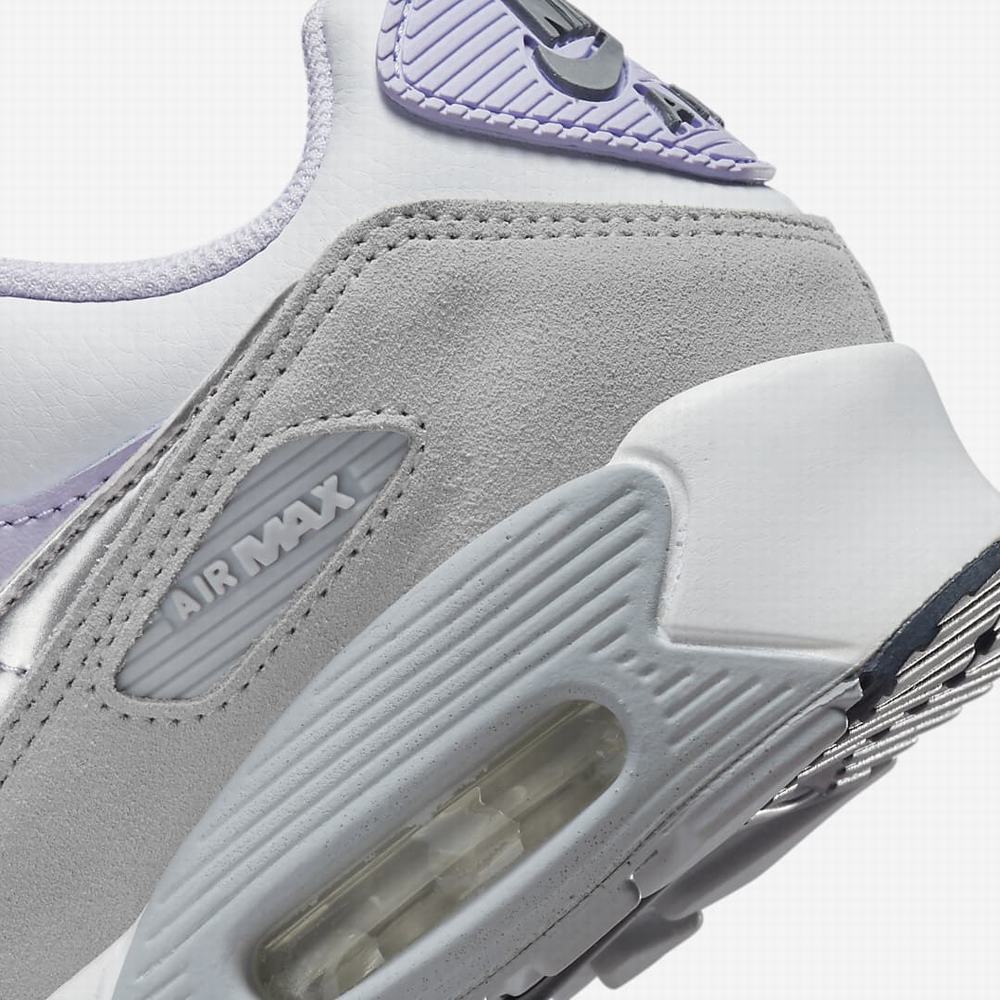 Tenisky Nike Air Max 90 LTR Detske Biele Nachový Platina Metal Strieborne | SK037891