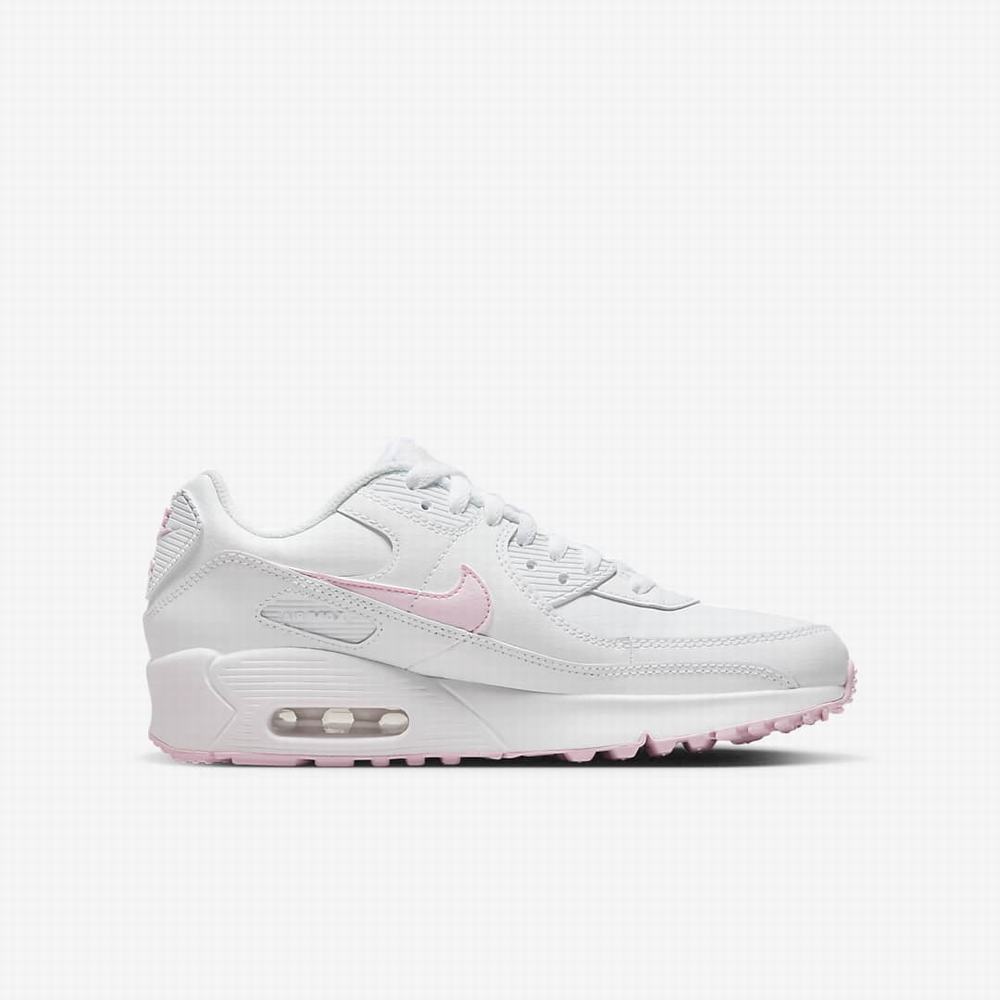 Tenisky Nike Air Max 90 LTR Detske Biele Ruzove | SK192407