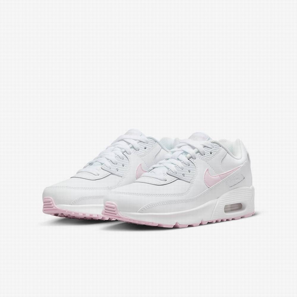 Tenisky Nike Air Max 90 LTR Detske Biele Ruzove | SK192407