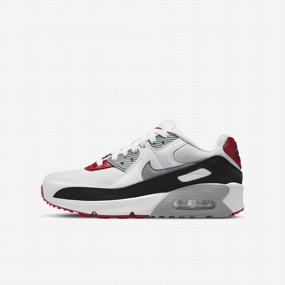 Tenisky Nike Air Max 90 LTR Detske Biele Čierne Platina | SK457362