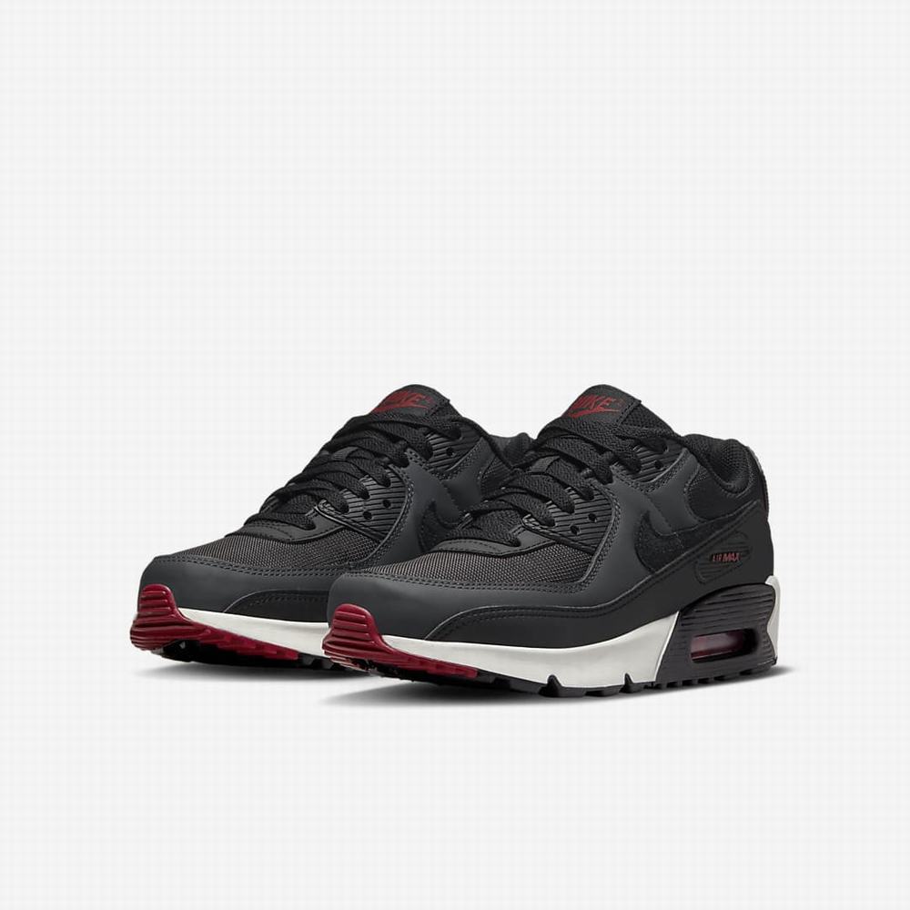 Tenisky Nike Air Max 90 LTR Detske Tmavo Siva Červené Biele Čierne | SK985236