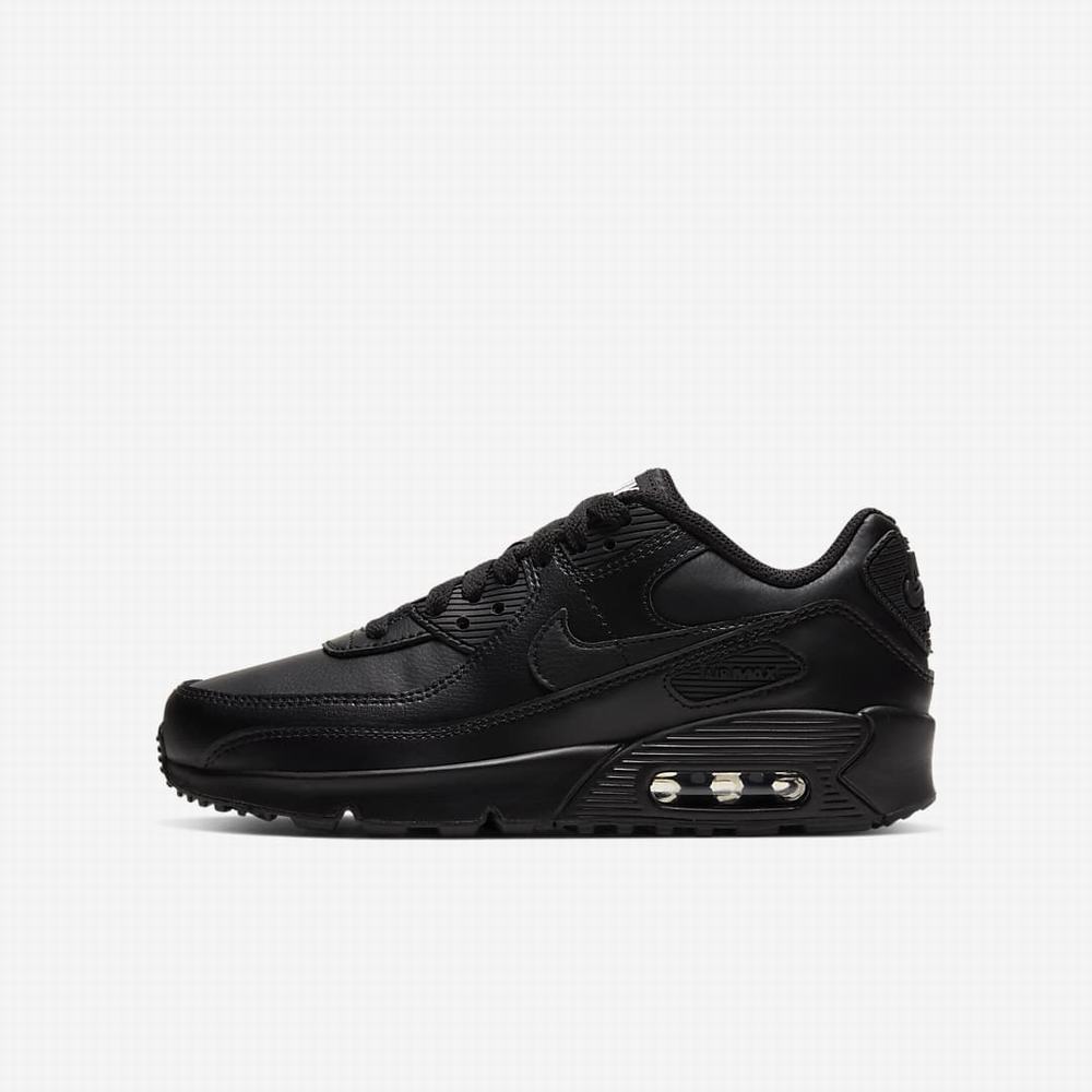 Tenisky Nike Air Max 90 LTR Detske Čierne Biele Čierne | SK893546